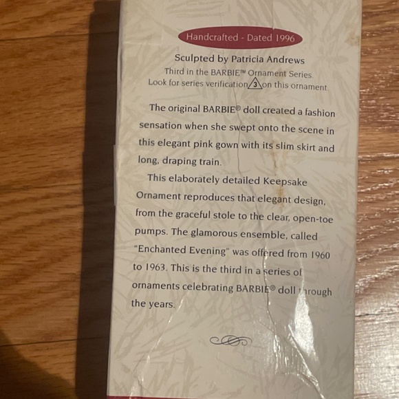 1996 Barbie hallmark keepsake ornament - Picture 3 of 3